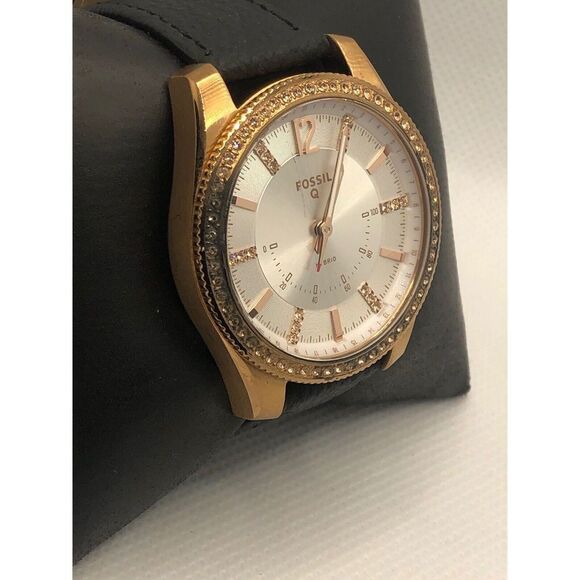 Fossil FTW5016 Women's Black Leather Analog White Dial Hybrid Smart Watch HO393 - Picture 3 of 9